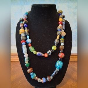 Vintage Multicolor Glass Bead Necklace